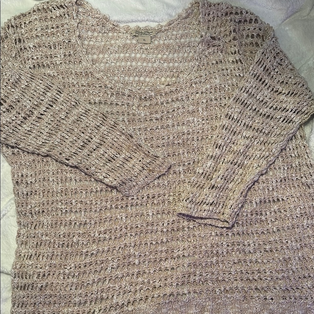 Lucky Brand Creamy Relaxed Fit Crew Neck Sweater with Chunky Knit